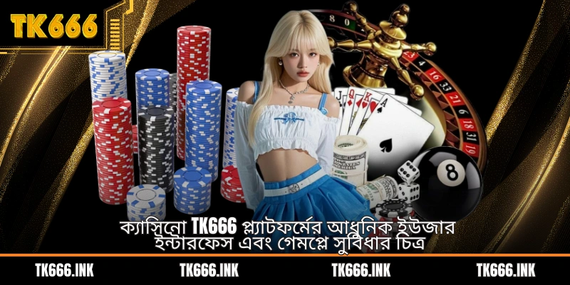 ক্যাসিনো TK666 প্ল্যাটফর্মের আধুনিক ইউজার ইন্টারফেস এবং গেমপ্লে সুবিধার চিত্র