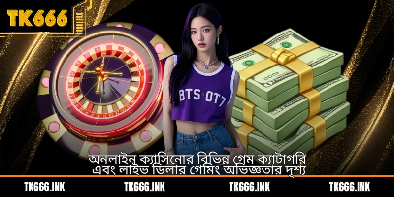 অনলাইন ক্যাসিনোর বিভিন্ন গেম ক্যাটাগরি এবং লাইভ ডিলার গেমিং অভিজ্ঞতার দৃশ্য
