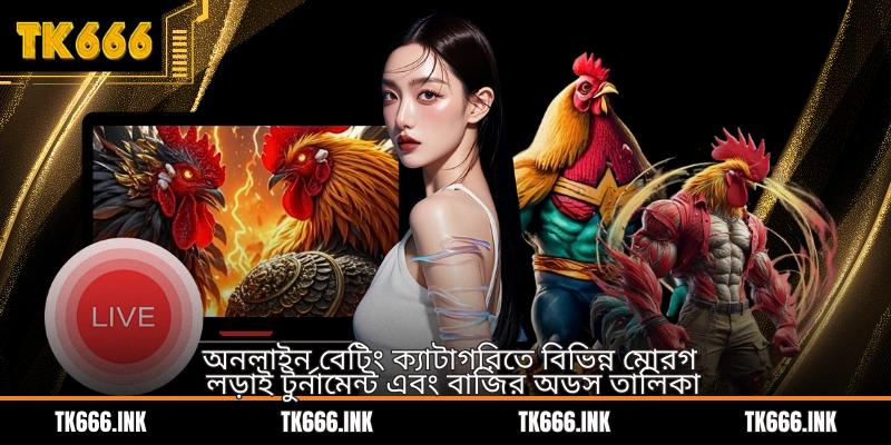 অনলাইন বেটিং ক্যাটাগরিতে বিভিন্ন মোরগ লড়াই টুর্নামেন্ট এবং বাজির অডস তালিকা