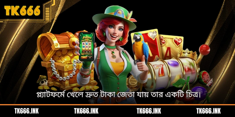প্ল্যাটফর্মে খেলে দ্রুত টাকা জেতা যায় তার একটি চিত্র।